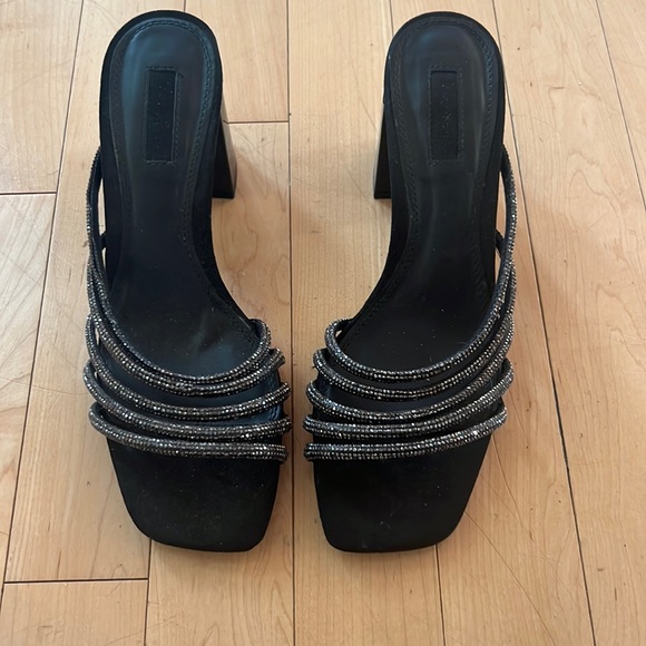 Sparkly black mule heels - Picture 1 of 4